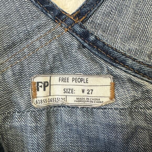 Free People Denim Mini Overall Dress Blue Size 27 - Picture 5 of 5